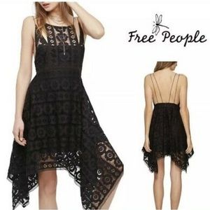 NWOT Free People Black Crochet Dress Size 10